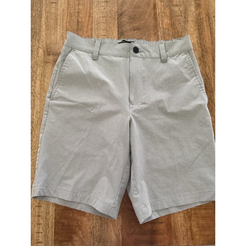 Banana Republic Mens 30 Gray Stretch Chino Shorts Flat Front Casual Golf 9"